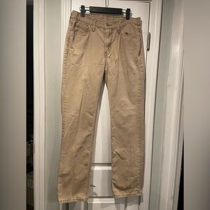 Levi’s 514 Mens Size 33x34 Tan Khaki Canvas Denim Straight Leg Jeans